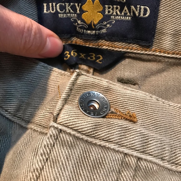 Lucky Brand Beige Brown Grey Jeans Men’s 36 X 32 - Picture 2 of 7
